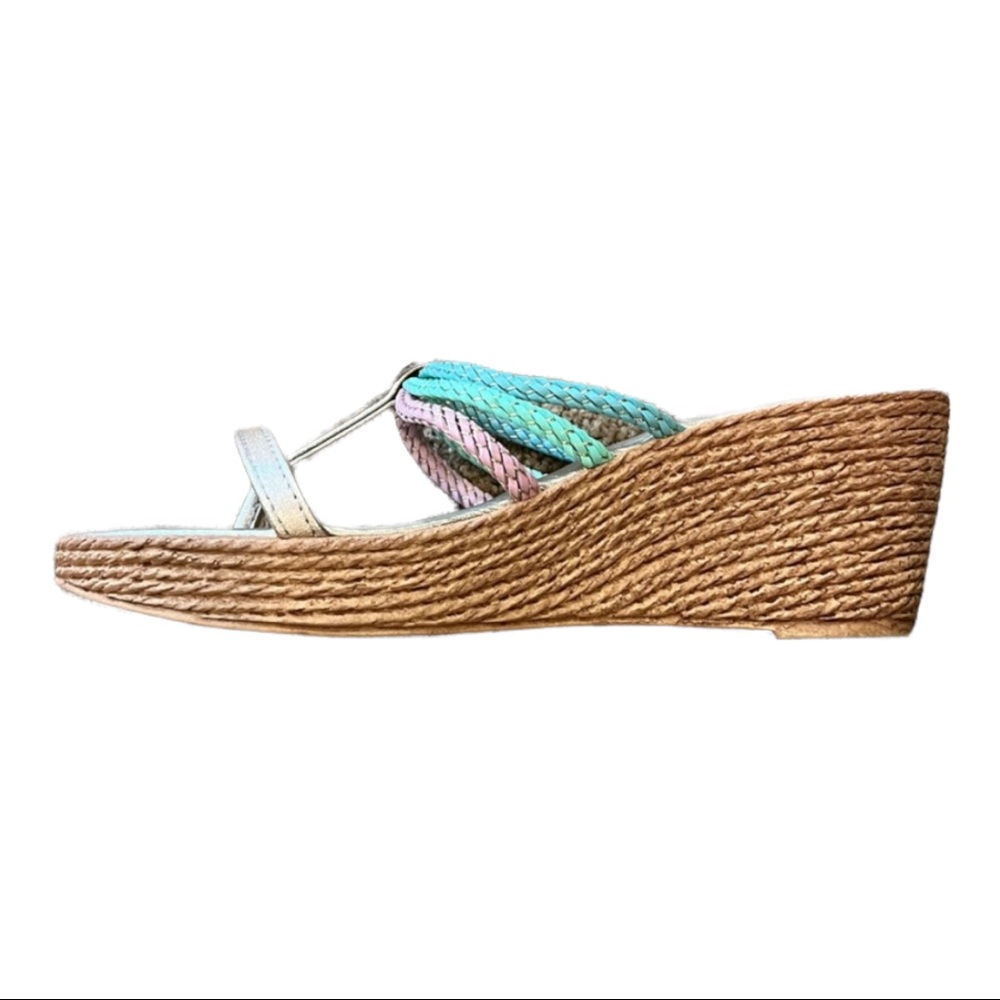 Italian Shoemakers Pastel Wedge Sandals. Size 9